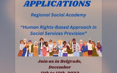 Poziv za prijave – Regionalna socijalna akademija “Pristup u pružanju socijalnih usluga zasnovan na ljudskim pravima”